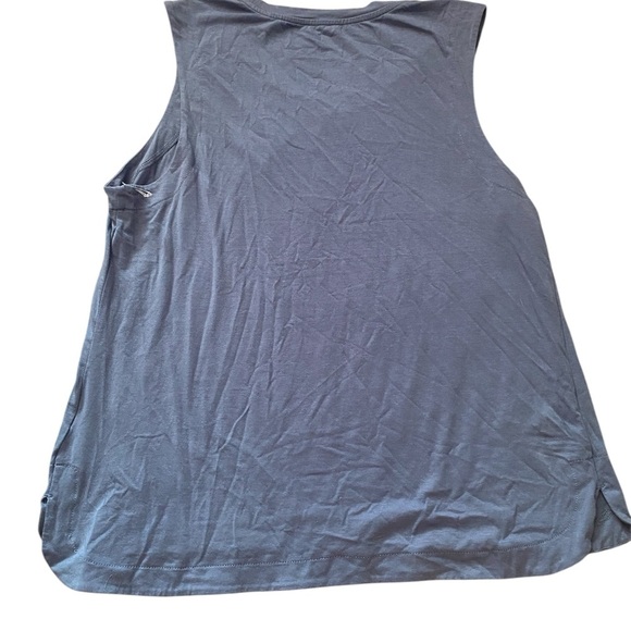 Blue Gray Sleeveless Relaxed Muscle Tee - Picture 2 of 5